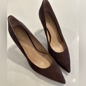 Ralph Lauren Lanette Brown Suede Pumps Size 10